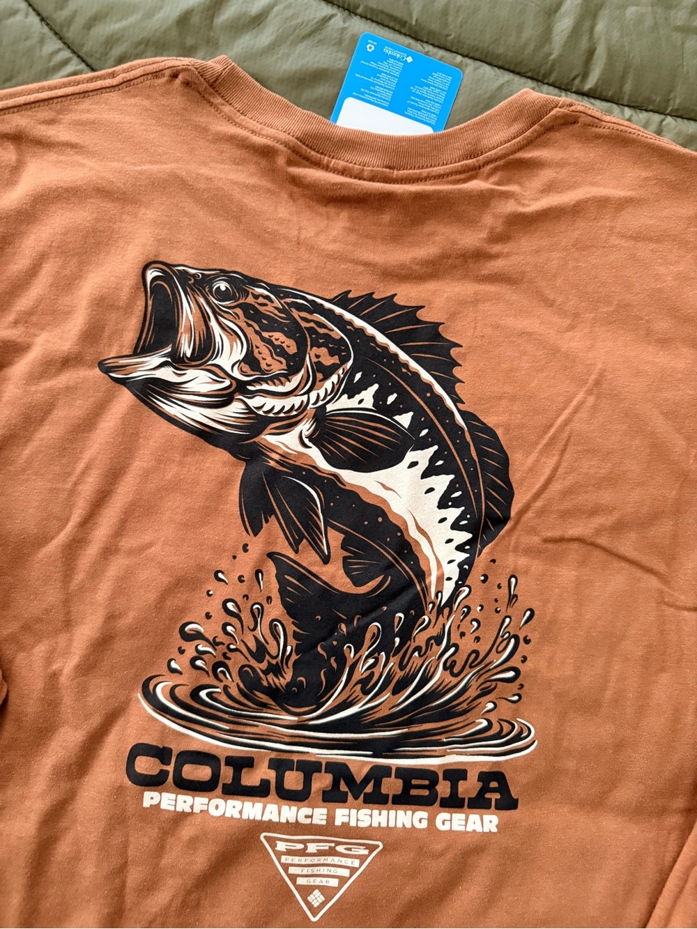 Columbia PFG Long Sleeve Tee with Large Mouth Bass Graphic